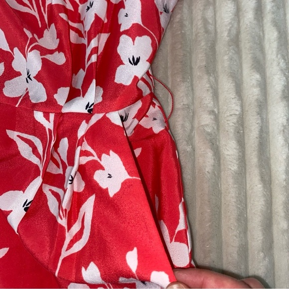 Eliza J Off The Shoulder Shift Dress In Coral White Floral Women's Size 2 - Picture 9 of 11